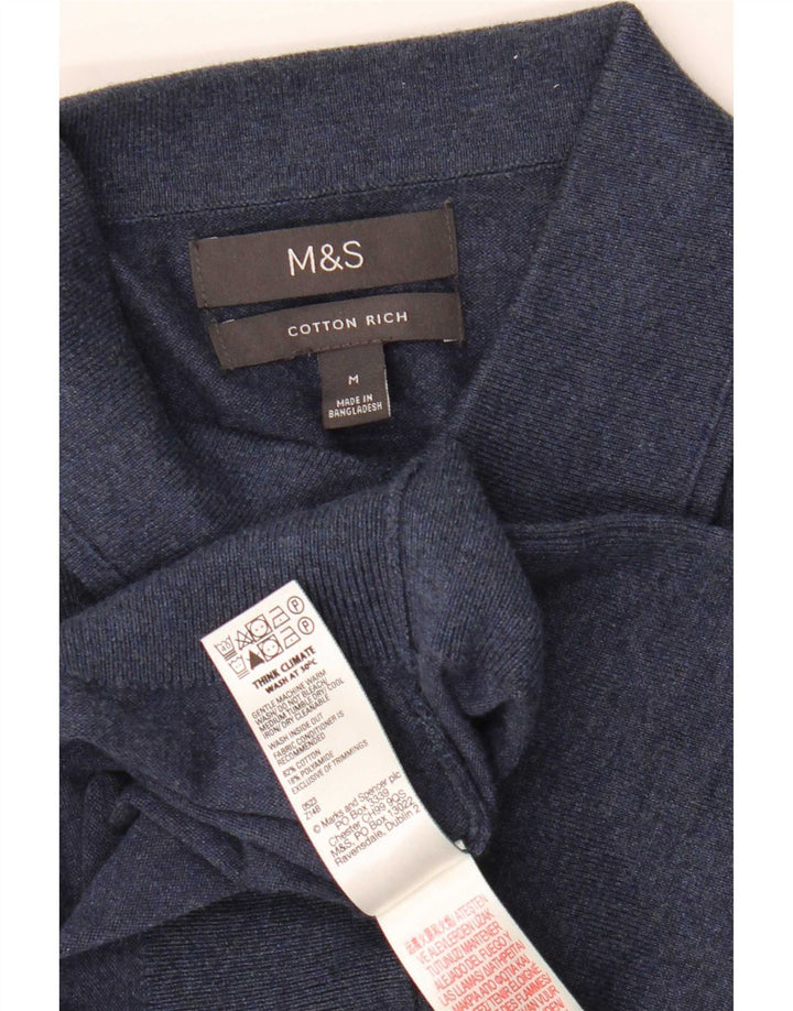 Marks & Spencer Ανδρικό πουλόβερ με λαιμό polo, μεσαίο βαμβακερό