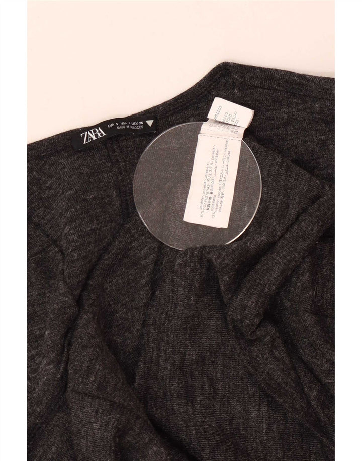 Zara Γυναικεία Μπλούζα Oversized Top UK 10 Small Grey Flecked Polyester