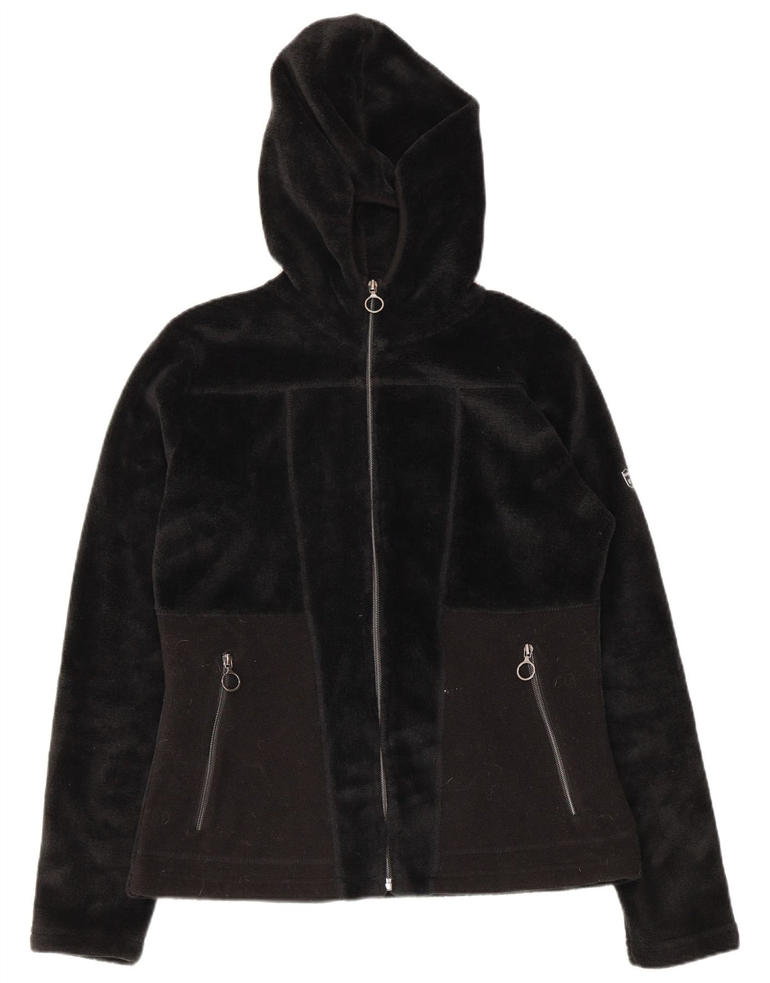 Brugi Γυναικείο Fleece Jacket UK 12 Μεσαίο Μαύρο Πολυεστέρας με κουκούλα