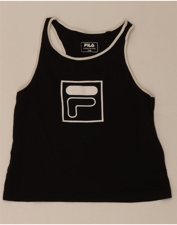 Fila Girls Graphic Vest Top 11-12 Years Μαύρο Βαμβακερό