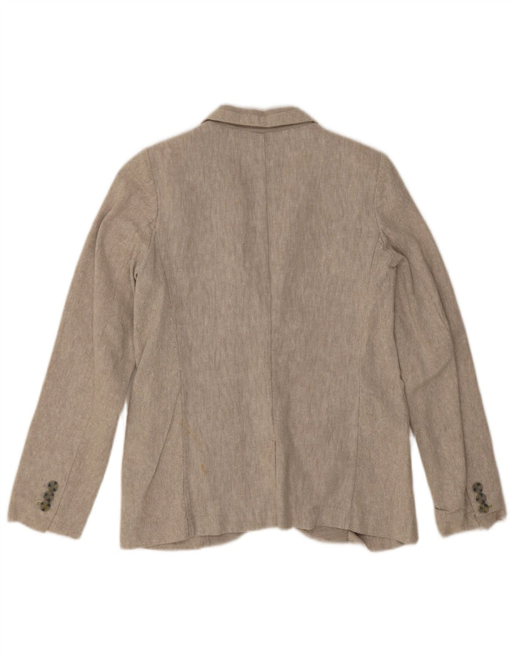 Zara Boys 2 Button Blazer Jacket 11-12 Years Beige Λινό