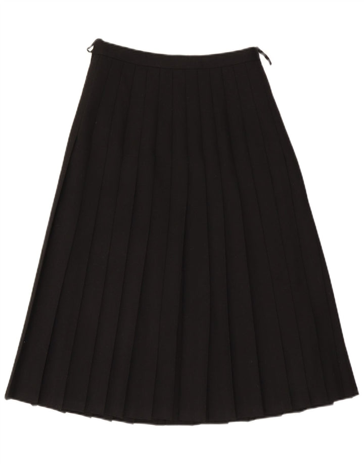VINTAGE Γυναικεία ψηλόμεση μαχαίρι πλισέ φούστα EU 40 Medium W26 Μαύρο μαλλί