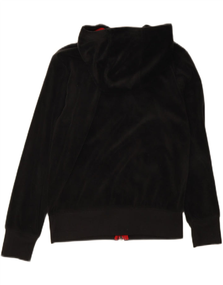 JORDAN Girls Zip Hoodie Sweater 8-9 Years Small  Black Polyester Vintage Jordan and Second-Hand Jordan from Messina Hembry 
