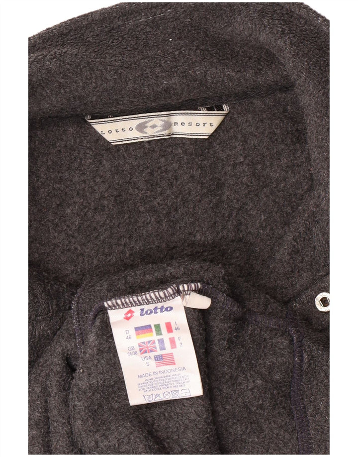 LOTTO Mens Button Neck Fleece Jumper UK 36/38 Small Grey Polyester