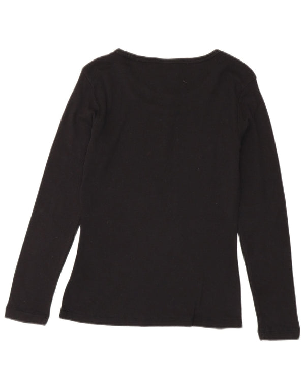 Champion Womens Heritage Classics Top Μακρύ μανίκι UK 12 μεσαίο μαύρο βαμβακερό