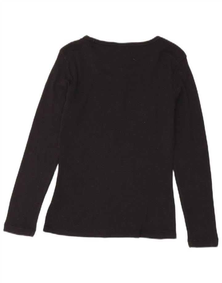 Champion Womens Heritage Classics Top Μακρύ μανίκι UK 12 μεσαίο μαύρο βαμβακερό