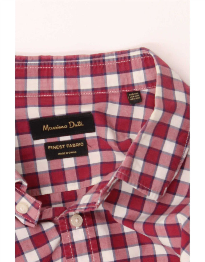 Massimo Dutti Ανδρικό Πουκάμισο 2XL Ροζ Gingham
