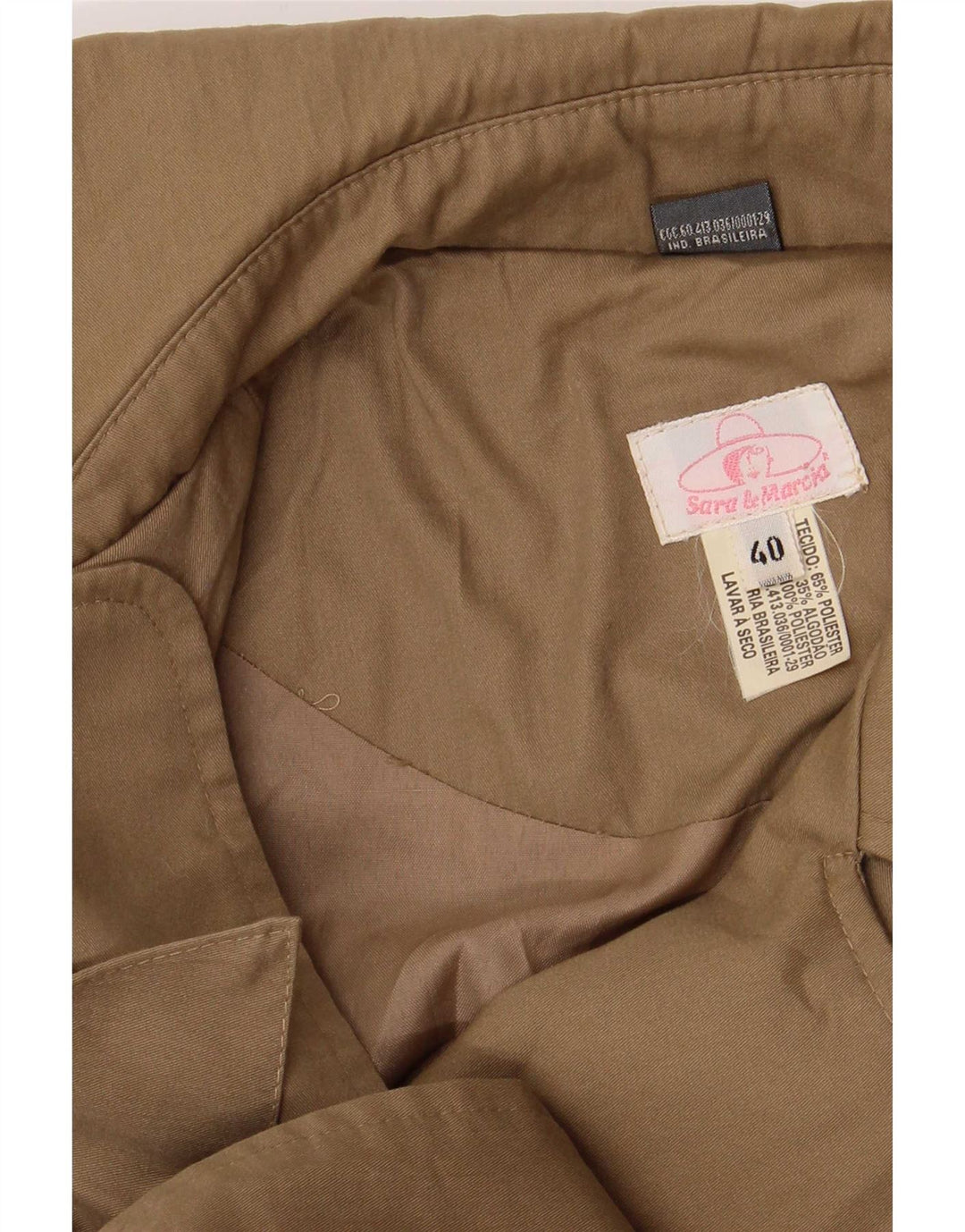 Vintage Γυναικεία Longline Oversized καμπαρντίνα IT 40 Small Beige Polyester