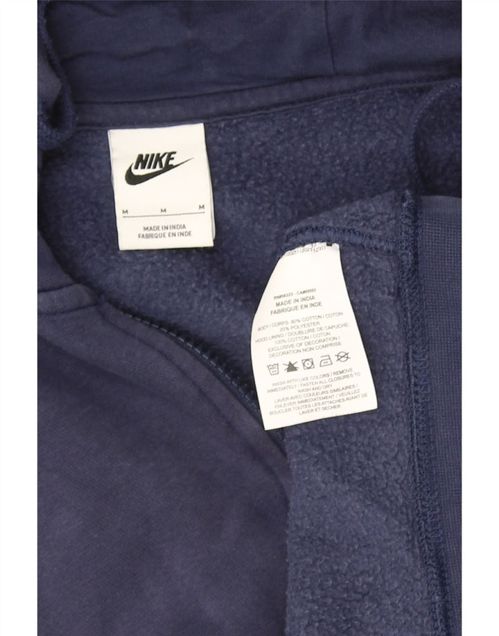 Ανδρικό πουλόβερ NIKE με φερμουάρ με κουκούλα μεσαίου μπλε βαμβακερό