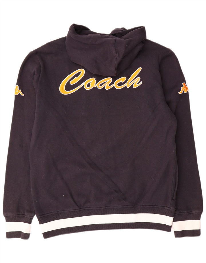 Ανδρικό πουλόβερ με κουκούλα με φερμουάρ Kappa μεγάλο μαύρο βαμβακερό