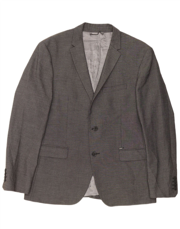 Zara Ανδρικό σακάκι σακάκι με 2 κουμπιά 54 XL Γκρι Πολυεστέρας