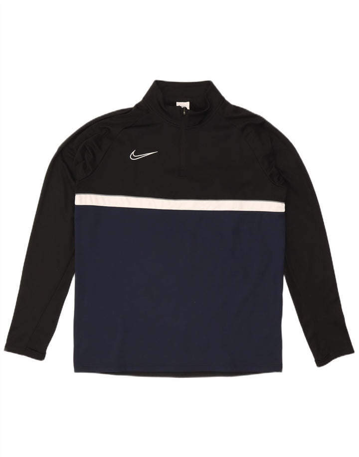 Ανδρική φόρμα πουλόβερ με φερμουάρ Nike Dri Fit Top Large Black Colourblock