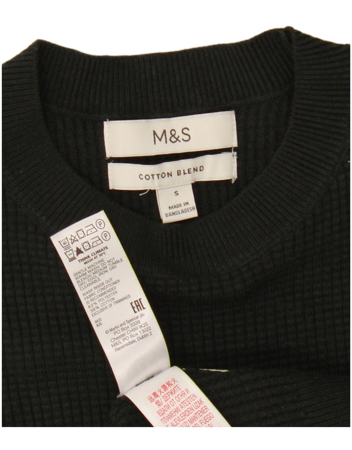 Marks & Spencer Ανδρικό πουλόβερ με λαιμόκοψη από μικρό χακί πολυεστέρα