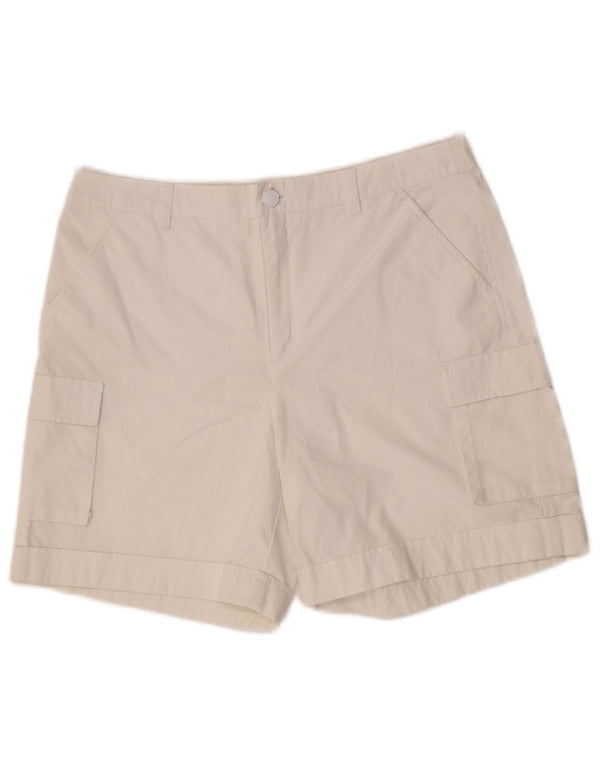 Γυναικείο ψηλόμεσο σορτς Esprit Cargo UK 14 μεγάλο W30 Λευκό βαμβακερό