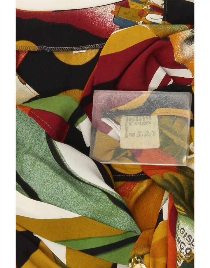 Vintage γυναικείο πουκάμισο με αφηρημένο σχέδιο μπλούζα UK 18 XL πολύχρωμη βισκόζη