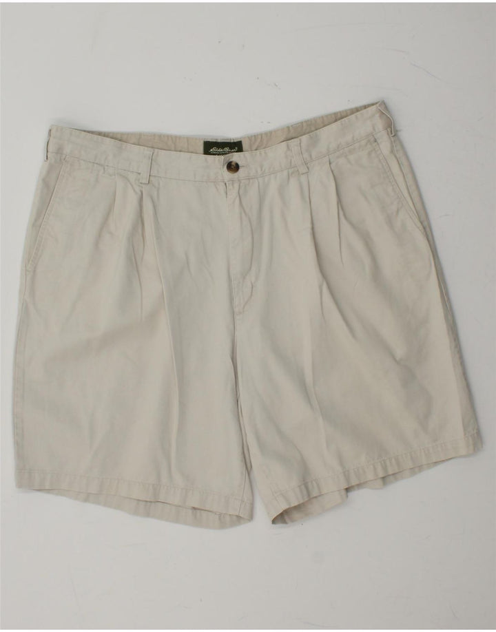 EDDIE BAUER Ανδρικό σορτς Chino με καρφίτσες W40 XL Λευκό βαμβακερό