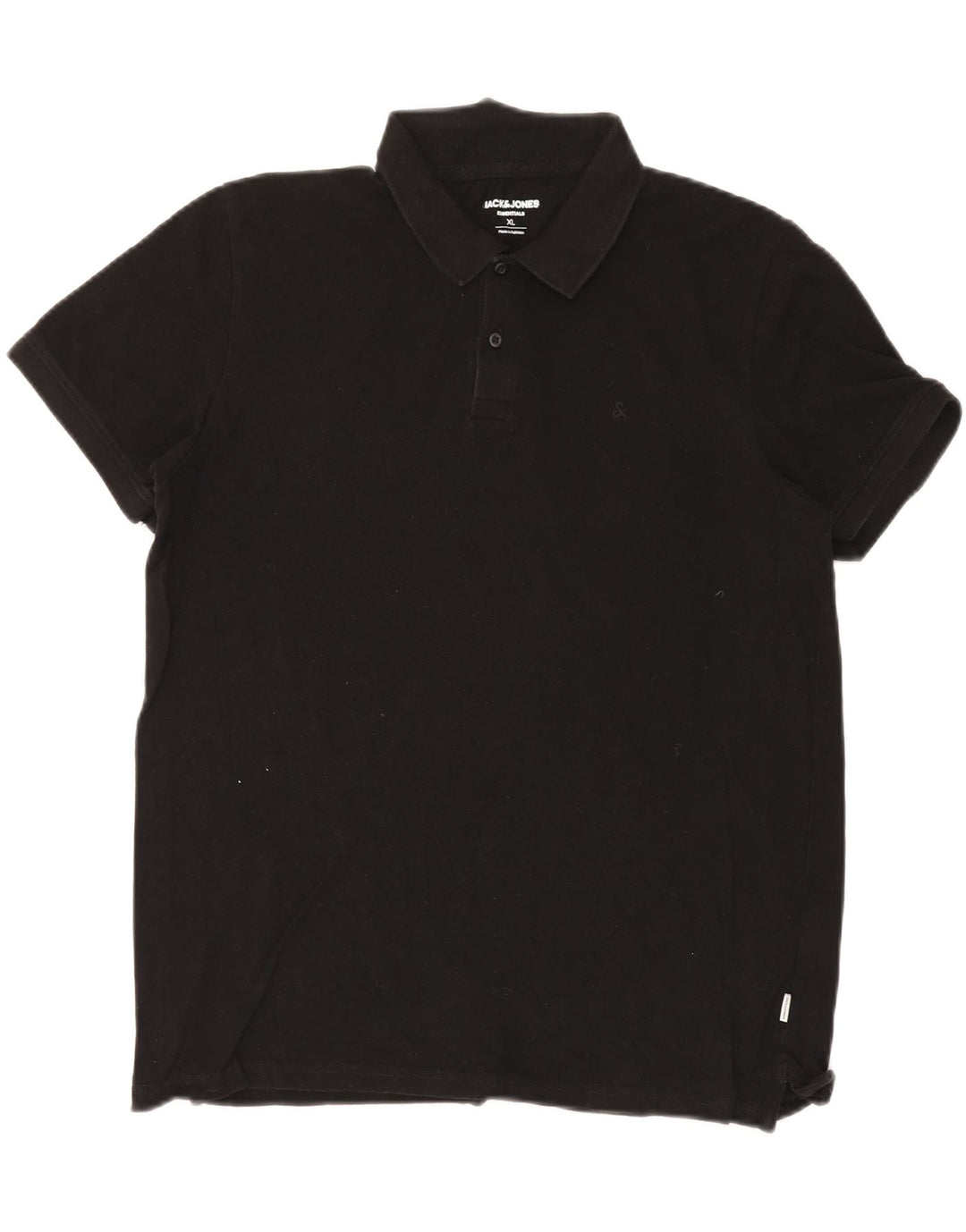 Ανδρικό μπλουζάκι πόλο JACK & JONES XL Μαύρο βαμβακερό