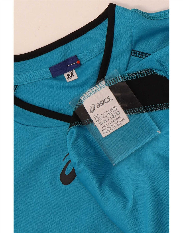 Ανδρικό γραφικό μπλουζάκι Asics Top Medium Blue Colorblock Πολυεστέρας