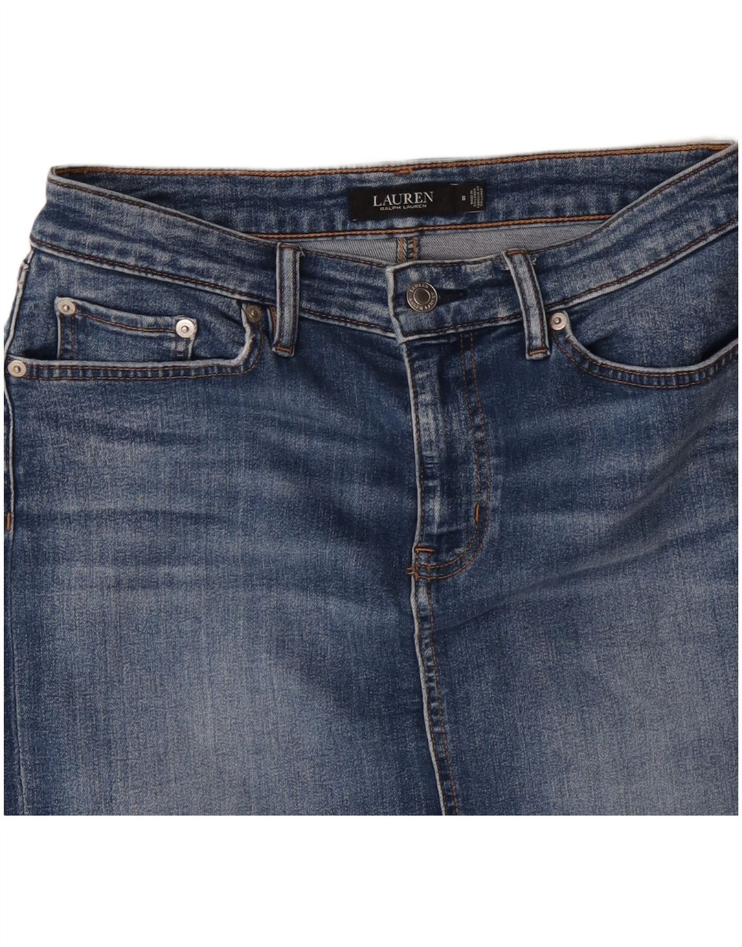 RALPH LAUREN Γυναικεία Τζιν Φούστα US 8 Medium W30 Blue Polyester