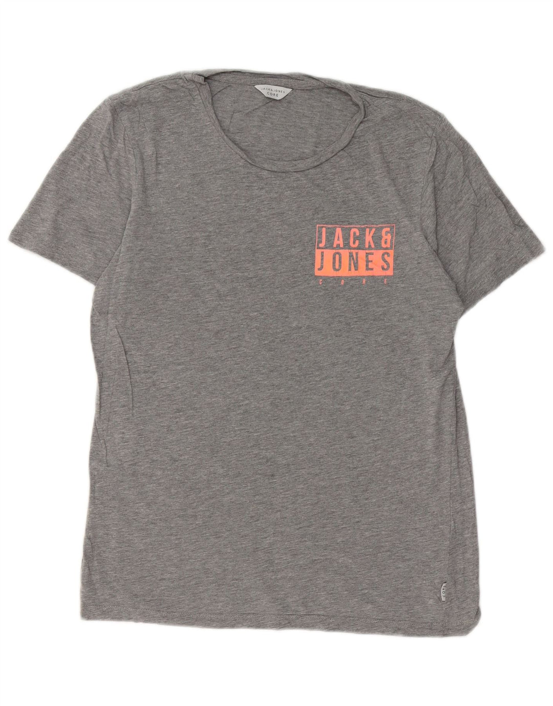 JACK & JONES Ανδρικό γραφικό T-Shirt Top Μικρό γκρι βαμβακερό