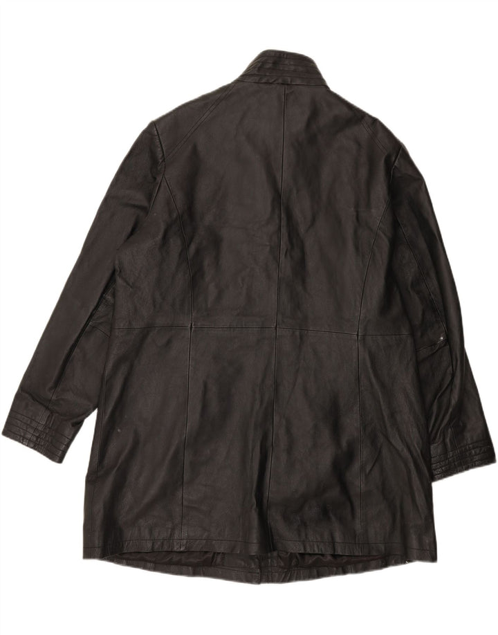 VINTAGE Womens Leather Coat UK 16 Large Black Vintage Vintage and Second-Hand Vintage from Messina Hembry 