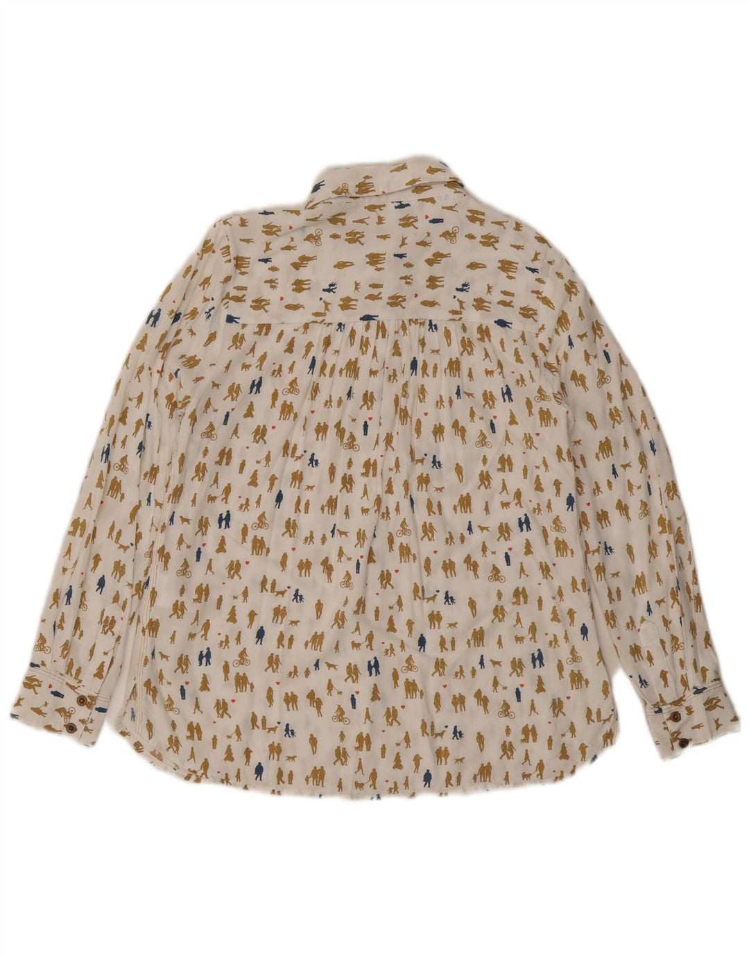 White Stuff Γυναικεία μπλούζα με αφηρημένο σχέδιο πουκάμισο UK 8 Small Off White