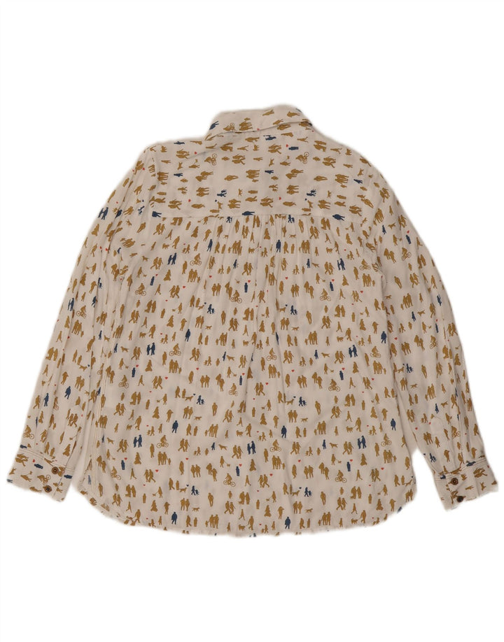 White Stuff Γυναικεία μπλούζα με αφηρημένο σχέδιο πουκάμισο UK 8 Small Off White