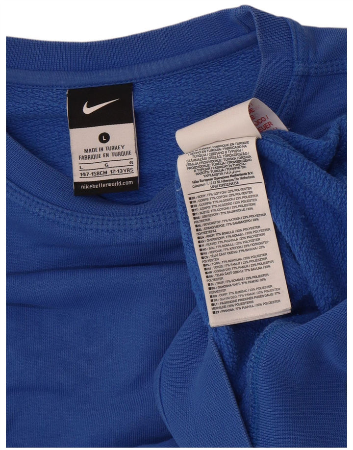 Φούτερ Nike Boys Jumper 12-13 ετών Μεγάλο μπλε βαμβακερό