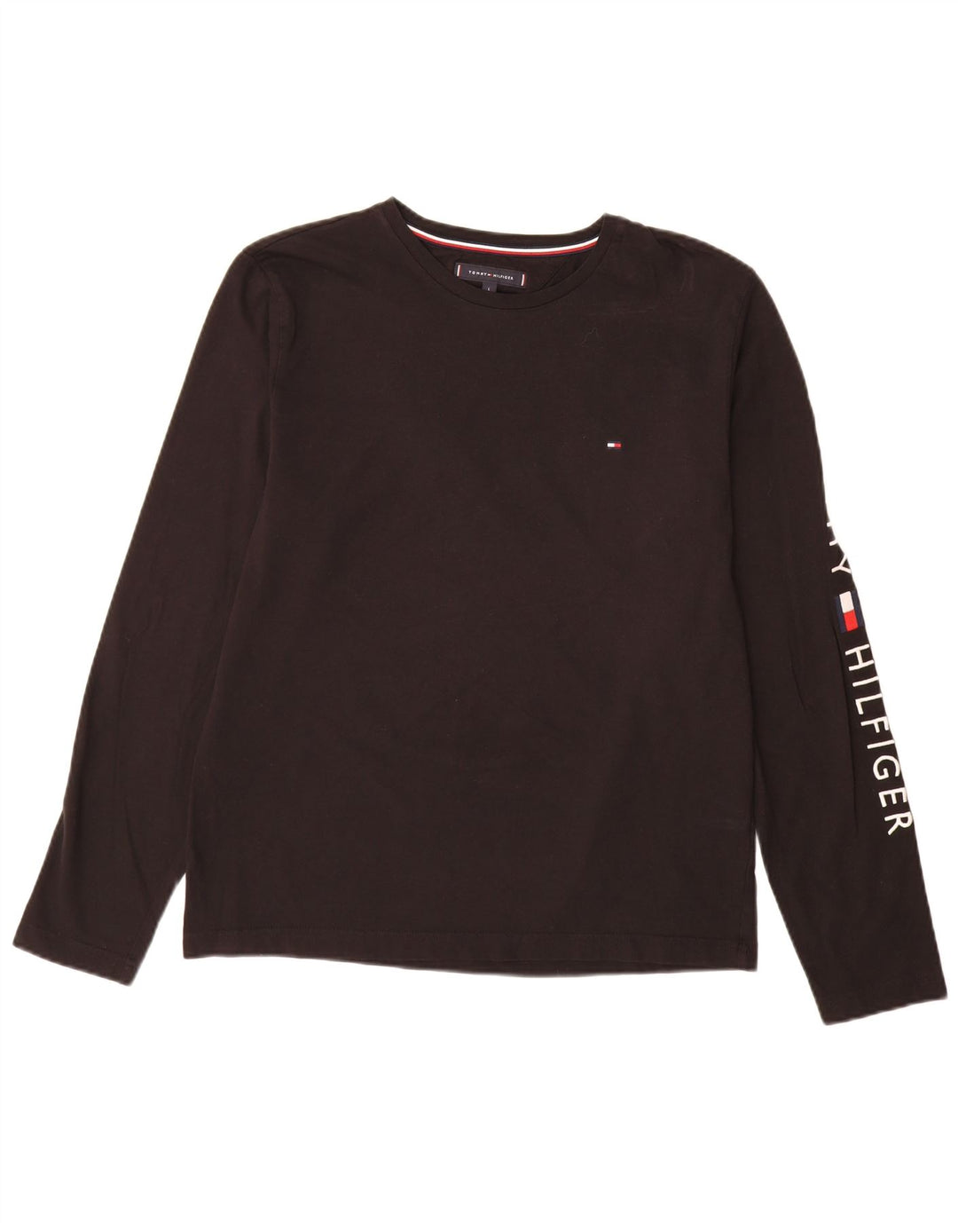 Tommy Hilfiger Ανδρικό γραφικό τοπ μακρυμάνικο μεγάλο μαύρο βαμβακερό