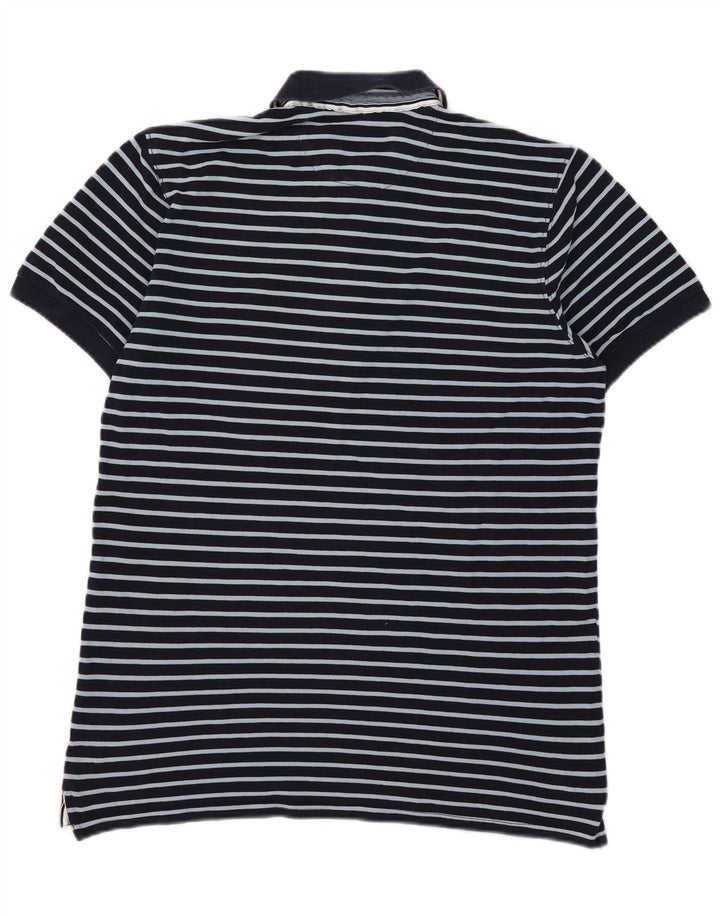 Ανδρικό μπλουζάκι πόλο Massimo Dutti Μεγάλο Navy Blue ριγέ