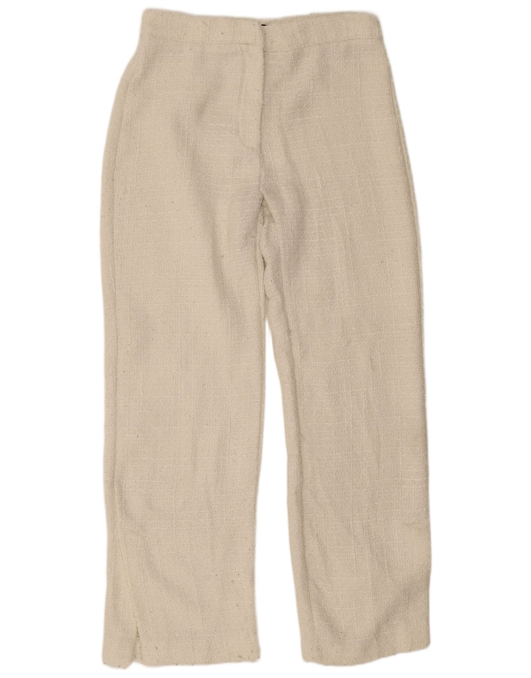 Zara Γυναικείο ίσιο casual παντελόνι μεγάλο W30 L31 Λευκό Πολυεστέρα