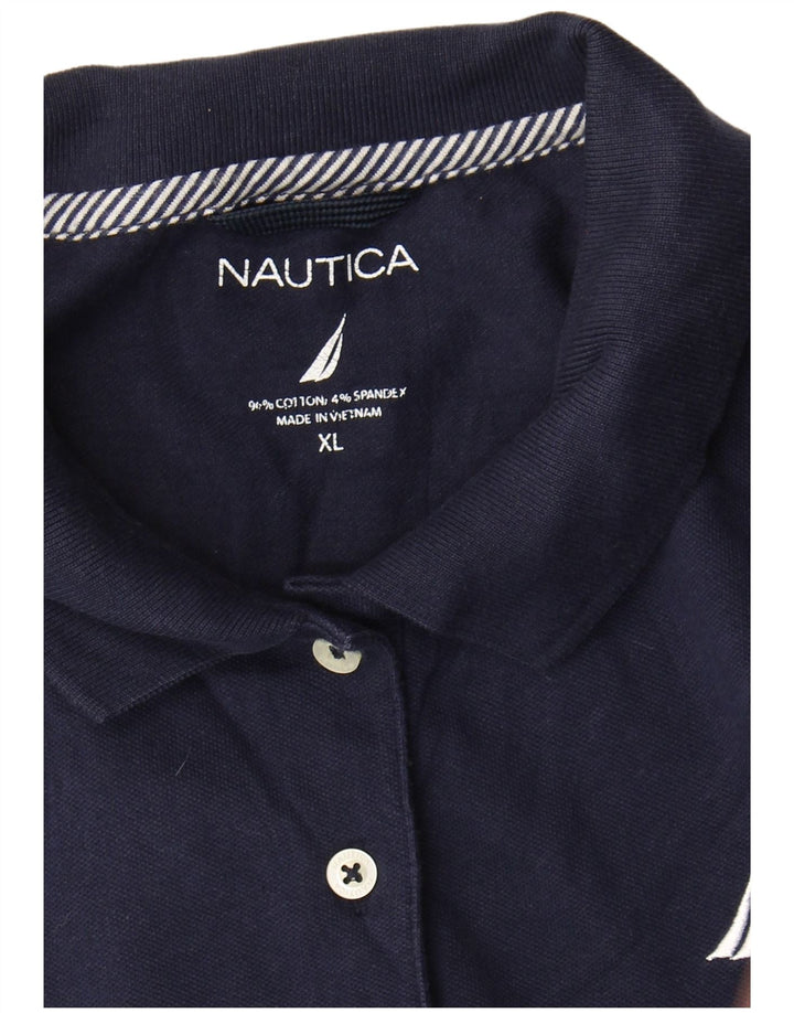 NAUTICA Γυναικείο Πόλο Μπλουζάκι UK 18 XL Navy Blue Cotton