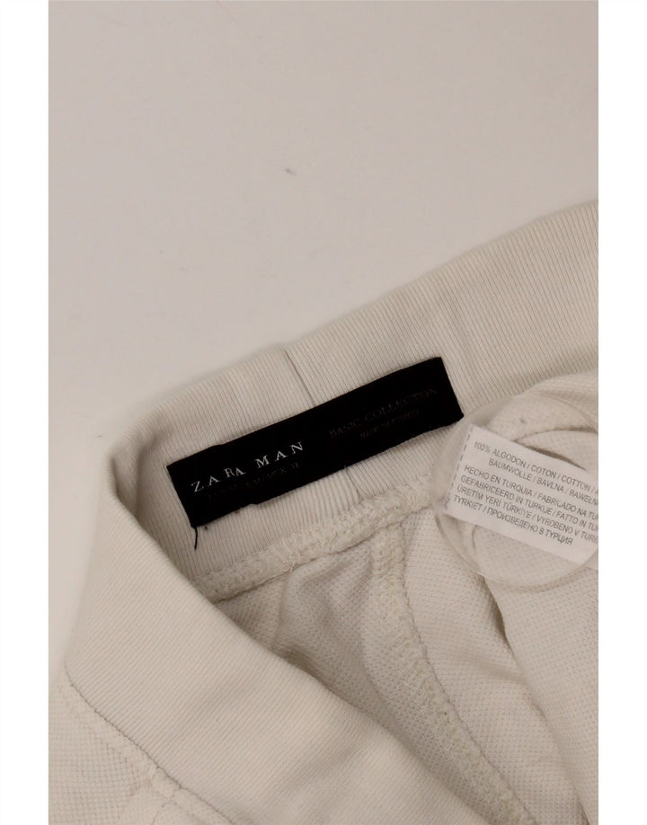 Ανδρικό σορτς chino Zara μεσαίο W31 λευκό βαμβακερό