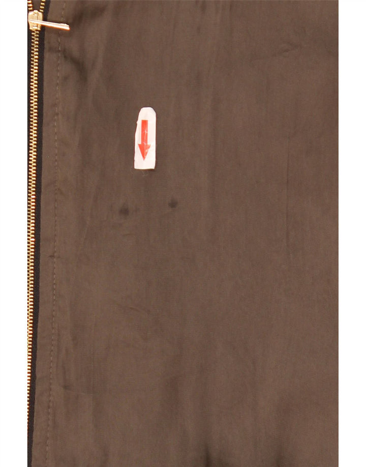 Zara γυναικείο μπουφάν υπερμεγέθη UK 10 Small Khaki Colourblock Polyester