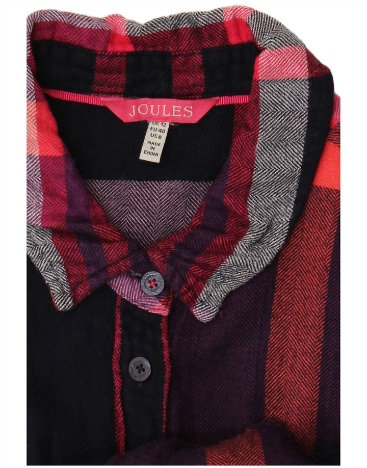 Joules γυναικείο φανελένιο πουκάμισο UK 12 μεσαίου μαύρου χρώματος