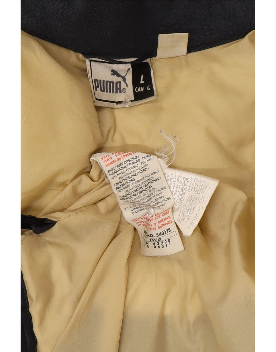 Ανδρικό μπουφάν Puma με επένδυση UK 40 Large Navy Blue Nylon