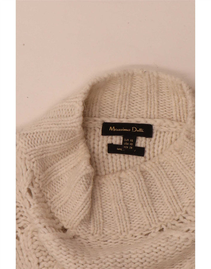 Massimo Dutti Γυναικείο πουλόβερ με λαιμό χελώνα UK 4 XS Off White