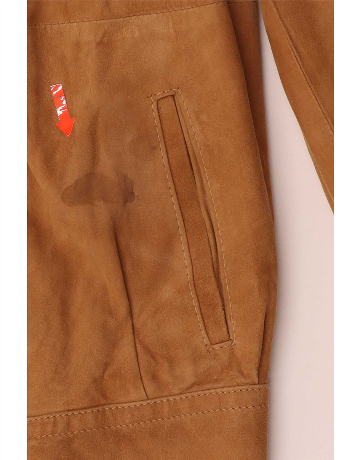 Vintage Ανδρικό Suede Jacket IT 46 Small Beige