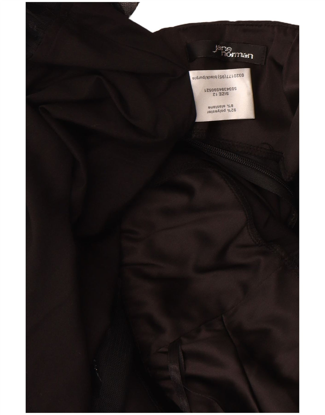 Γυναικείο στράπλες φόρεμα Jane Norman UK 12 Medium Black Floral Polyester