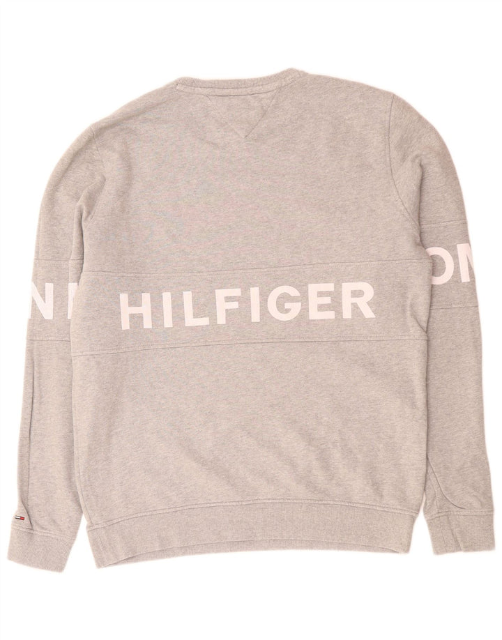 TOMMY HILFIGER Ανδρικό γραφικό φούτερ Jumper XL Γκρι βαμβακερό