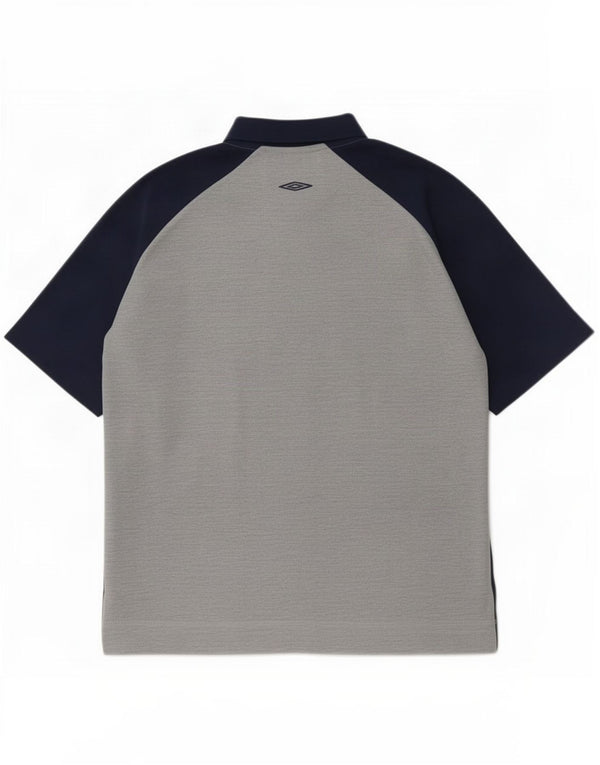 Ανδρικό πουκάμισο Umbro Polo UK 41/43 Large Grey Colorblock Polyester