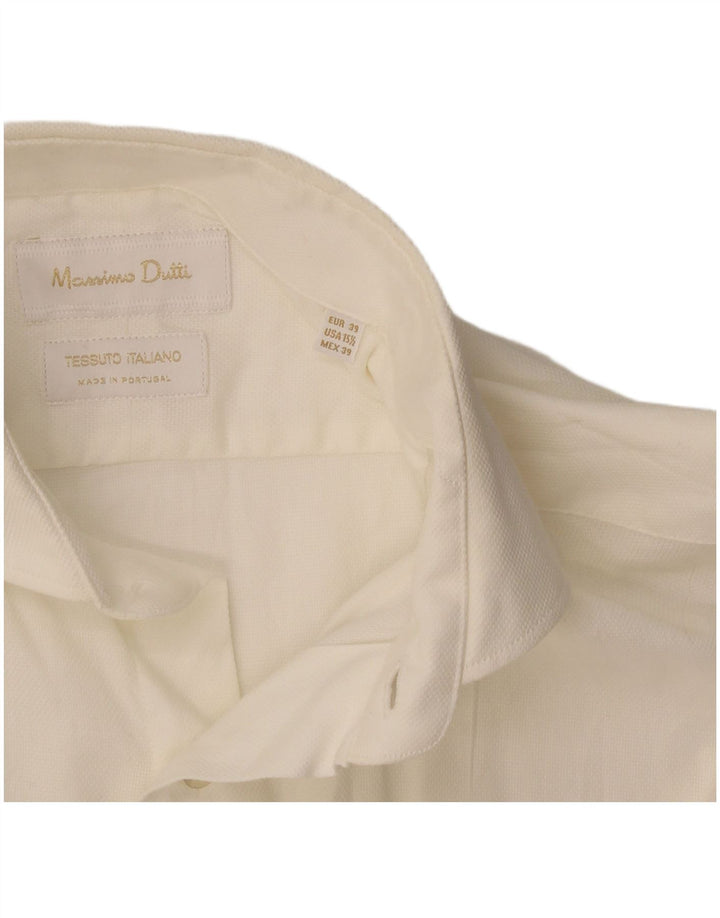 Ανδρικό πουκάμισο Massimo Dutti Μέγεθος 39 Medium White