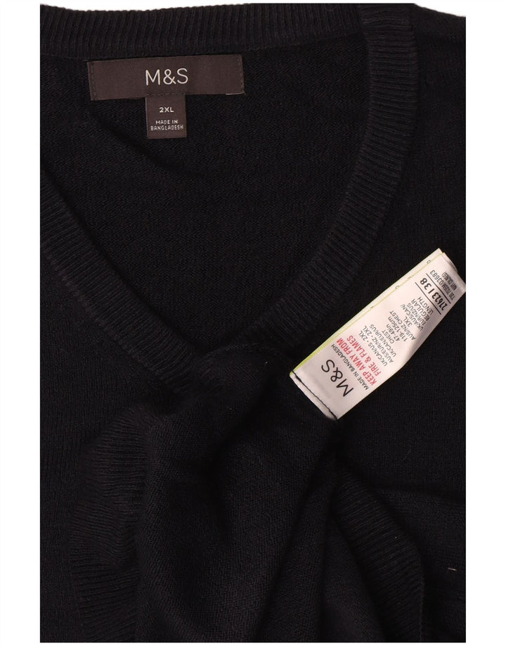 Marks & Spencer Ανδρικό πουλόβερ με λαιμόκοψη 2XL μαύρο ακρυλικό