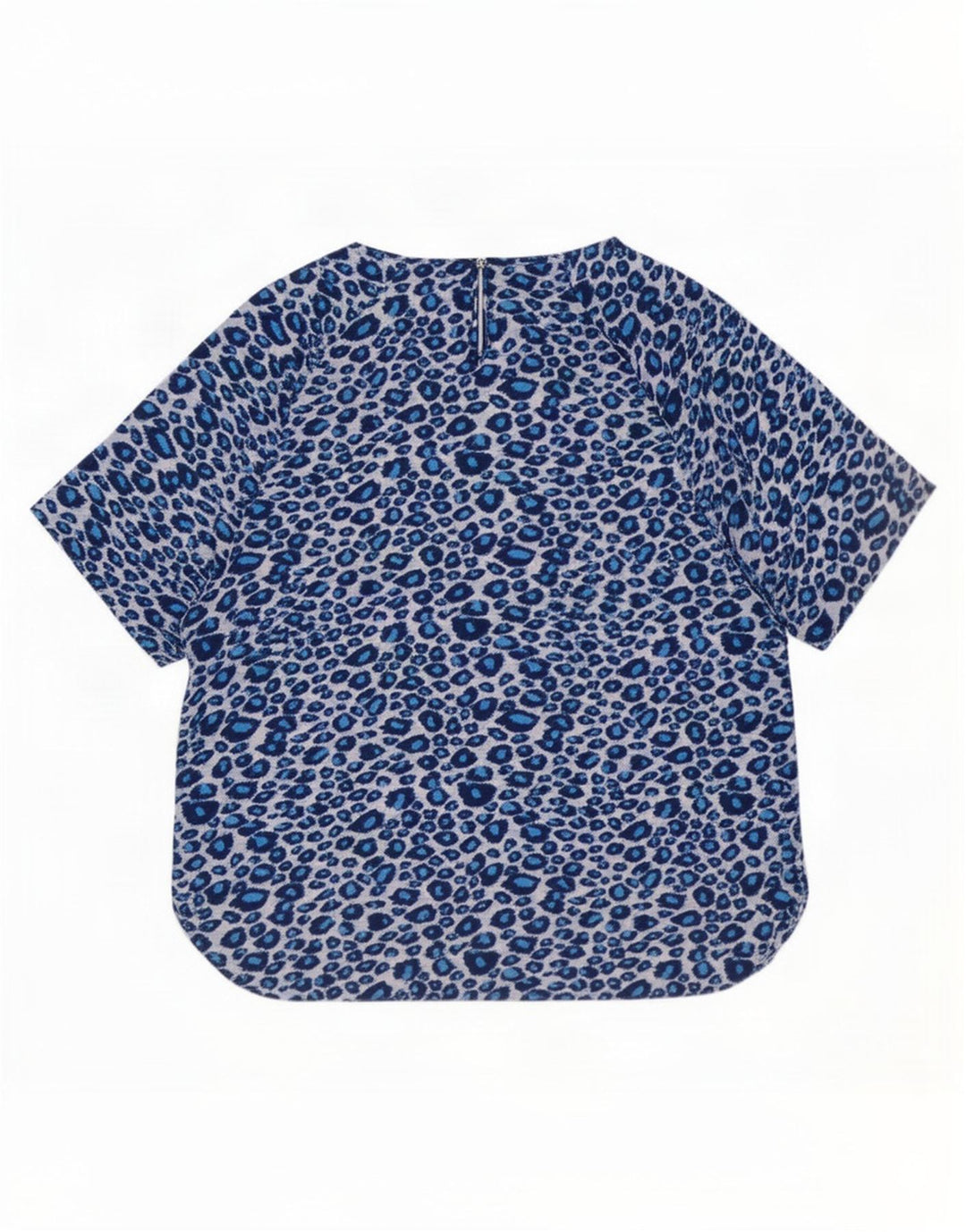 Marks & Spencer Γυναικεία Μπλούζα Τοπ UK 16 Large Blue Animal Print Polyester