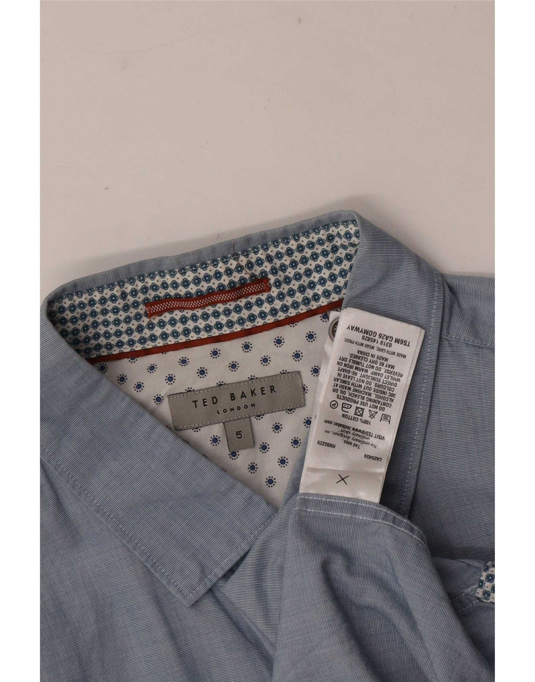 Ανδρικό πουκάμισο Ted Baker νούμερο 5 XL Μπλε βαμβακερό
