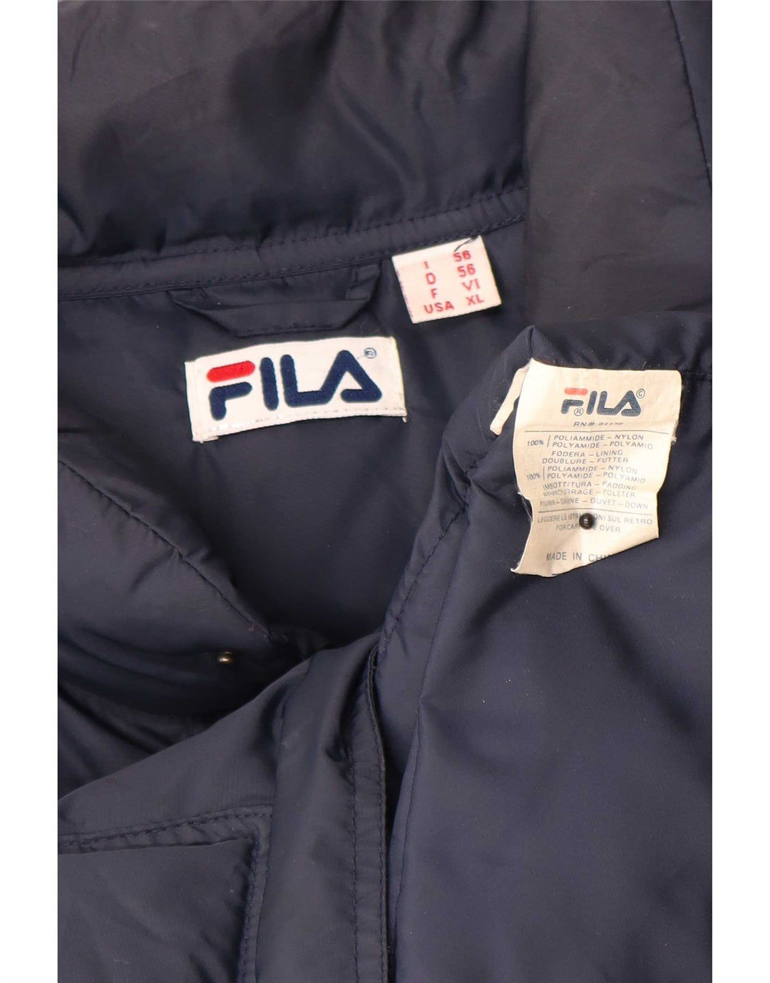 Fila Mens Padded Gilet IT 56 XL Navy Blue Polyamide