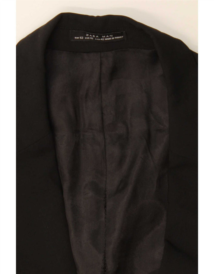 Zara Ανδρικό σακάκι μπλέιζερ με 2 κουμπιά EU 52 Large Black Wool Classic