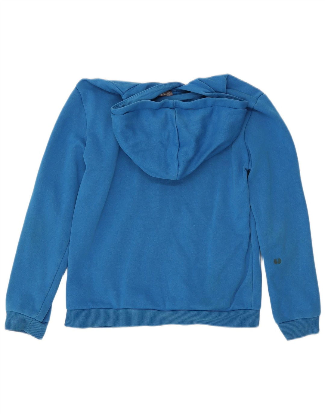 PUMA Girls Graphic Hoodie Jumper 13-14 Years Blue Cotton