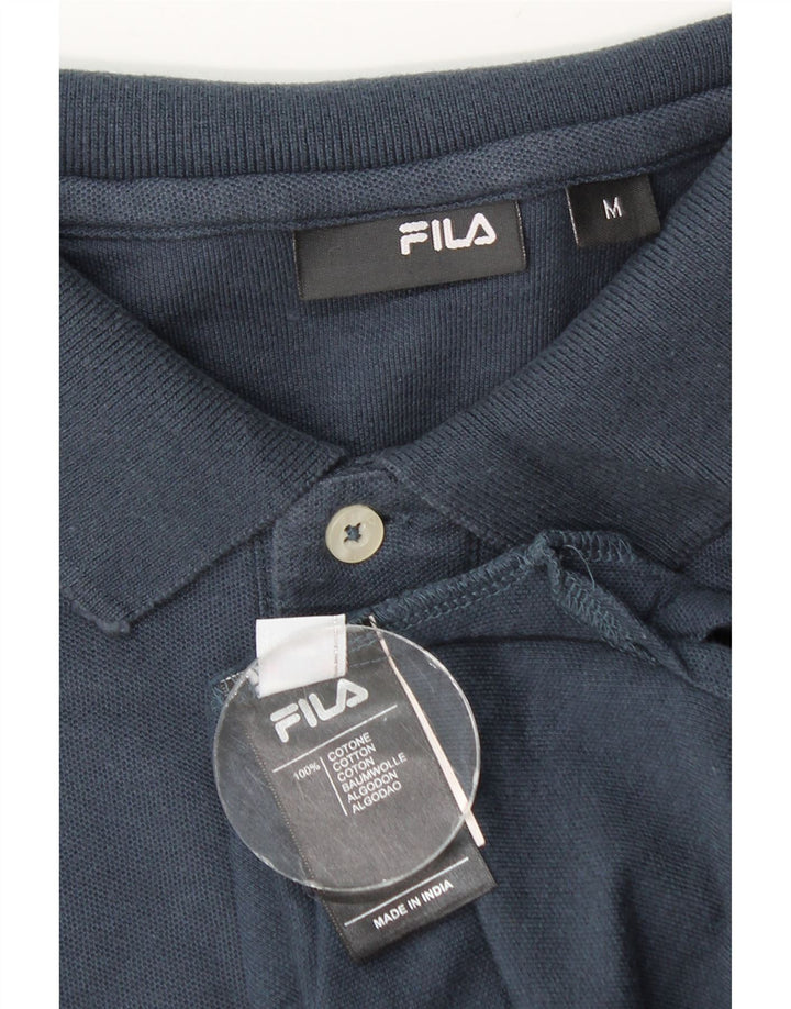 Ανδρικό μακρυμάνικο μπλουζάκι πόλο Fila, μεσαίο ναυτικό, βαμβακερό