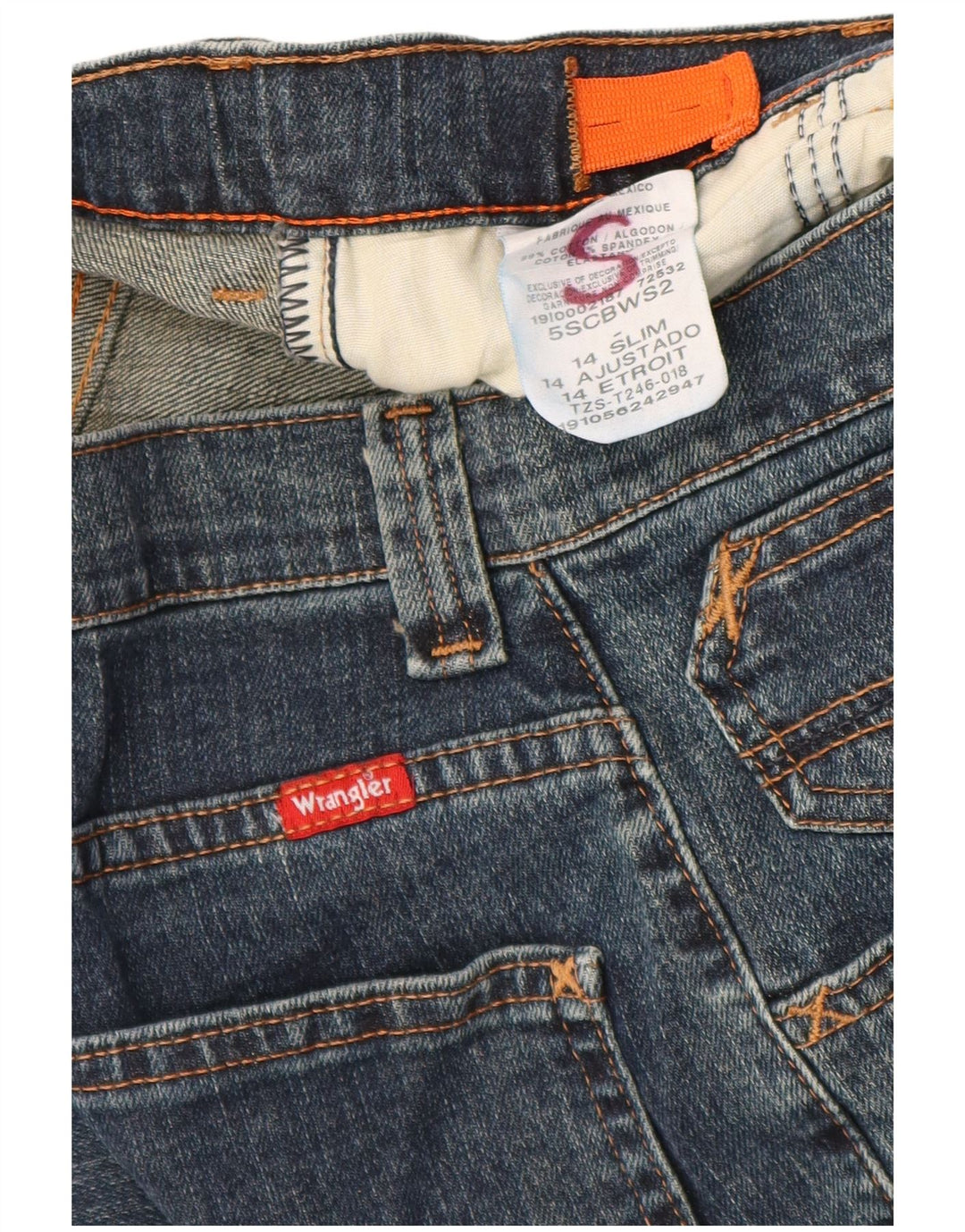Wrangler Boys Slim Jeans 13-14 ετών W30 L28 Μπλε βαμβακερό